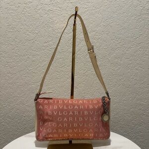 Bvlgari Peach Canvas Shoulder Bag